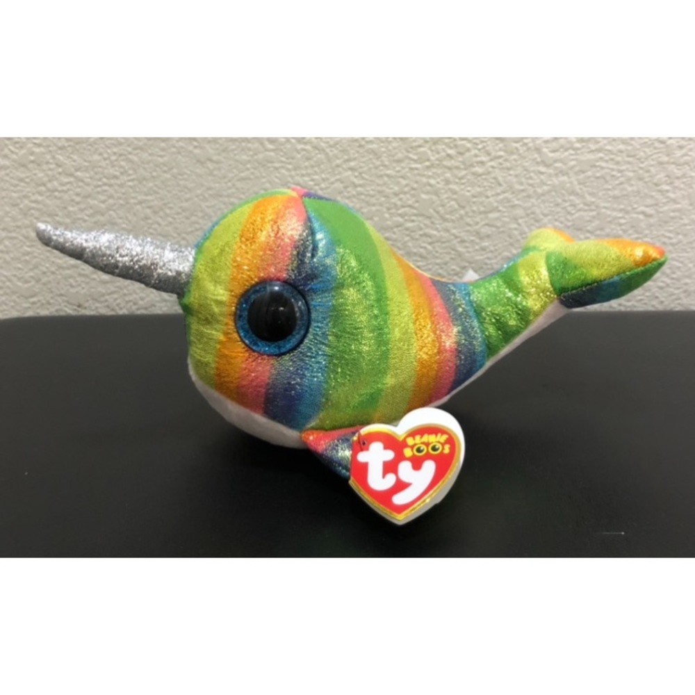 NWT Ty Beanie Boo Nori Rainbow Narwhal